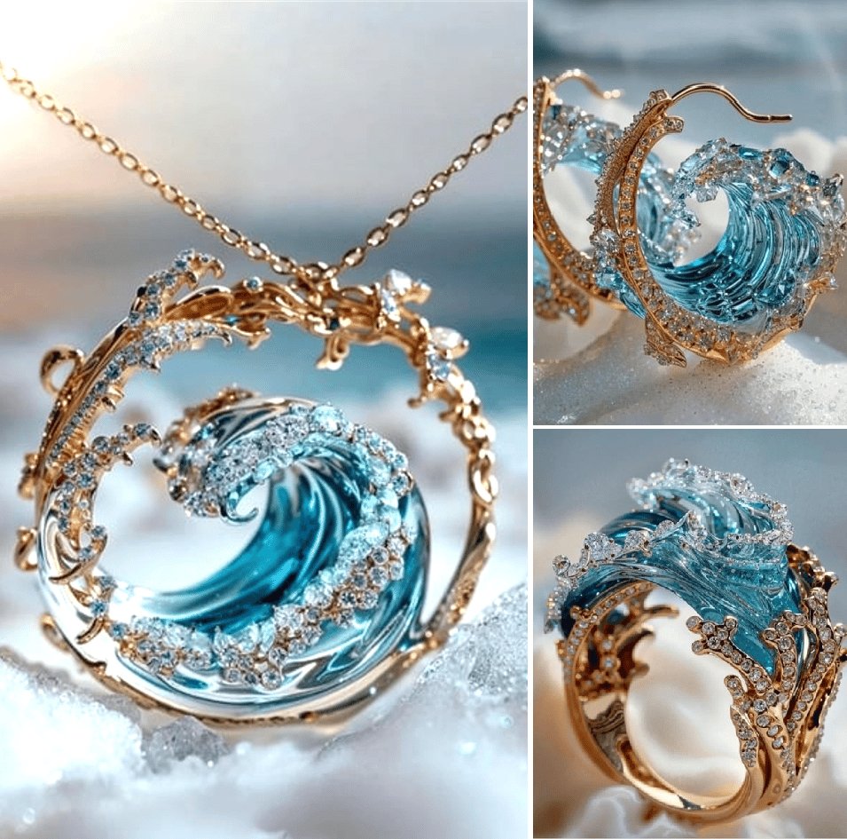 OceanSpirit Necklace - Elegant maritim halskjede i gull/sølv Norvo