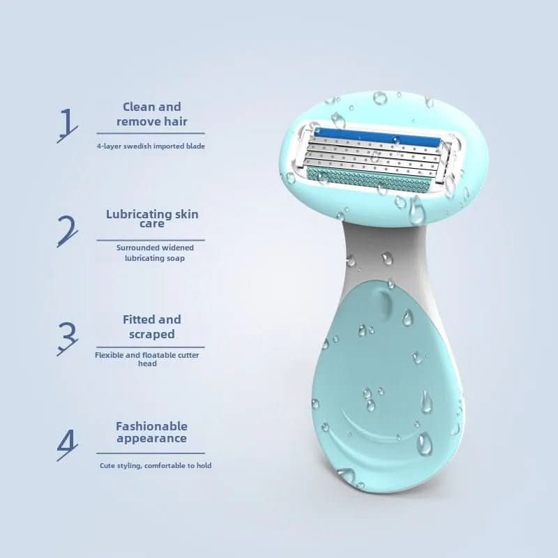 Norvo | 4-bladers kompakt barberhøvel med oppbevaringsboks | Glatt hud på farten & hjemme