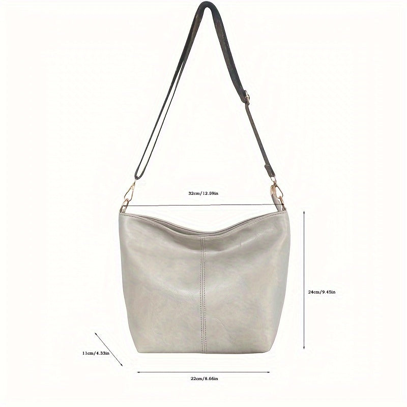 Norvo | CityPure PU Messengerbag – Hvit Urban Skulderveske med Glidelås
