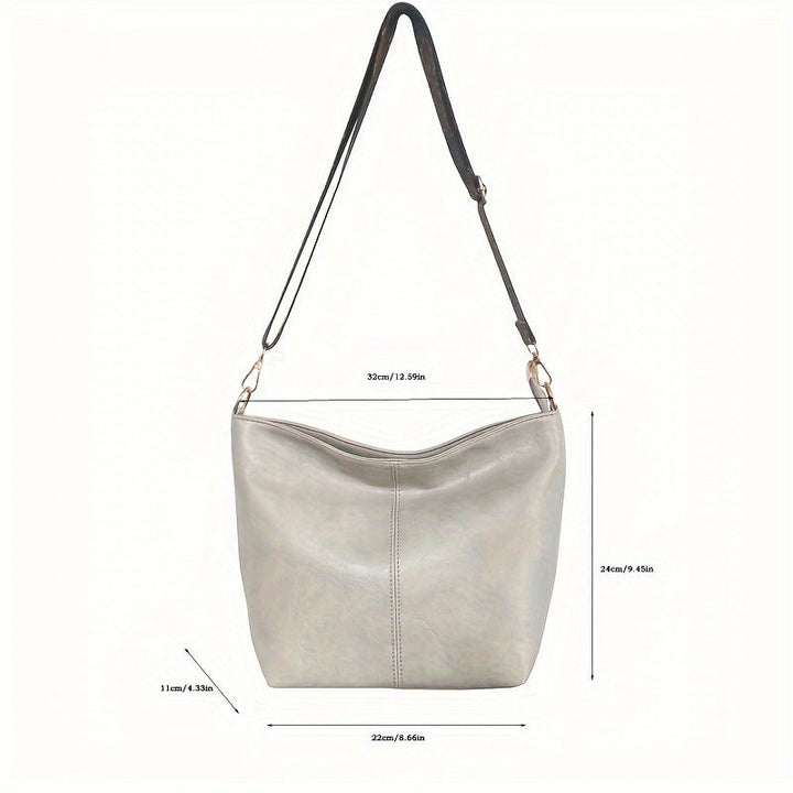 Norvo | CityPure PU Messengerbag – Hvit Urban Skulderveske med Glidelås