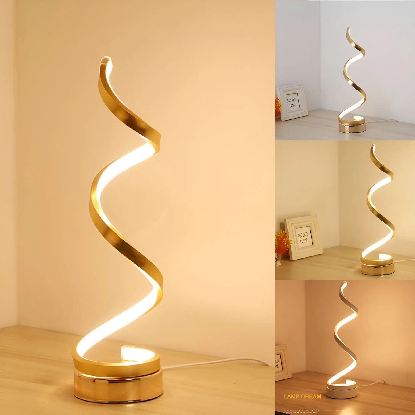 Norvo | Elegant Spiral Glow LED Skrivebordslampe – Energi Effektiv, Bærekraftig & Øyevennlig Design