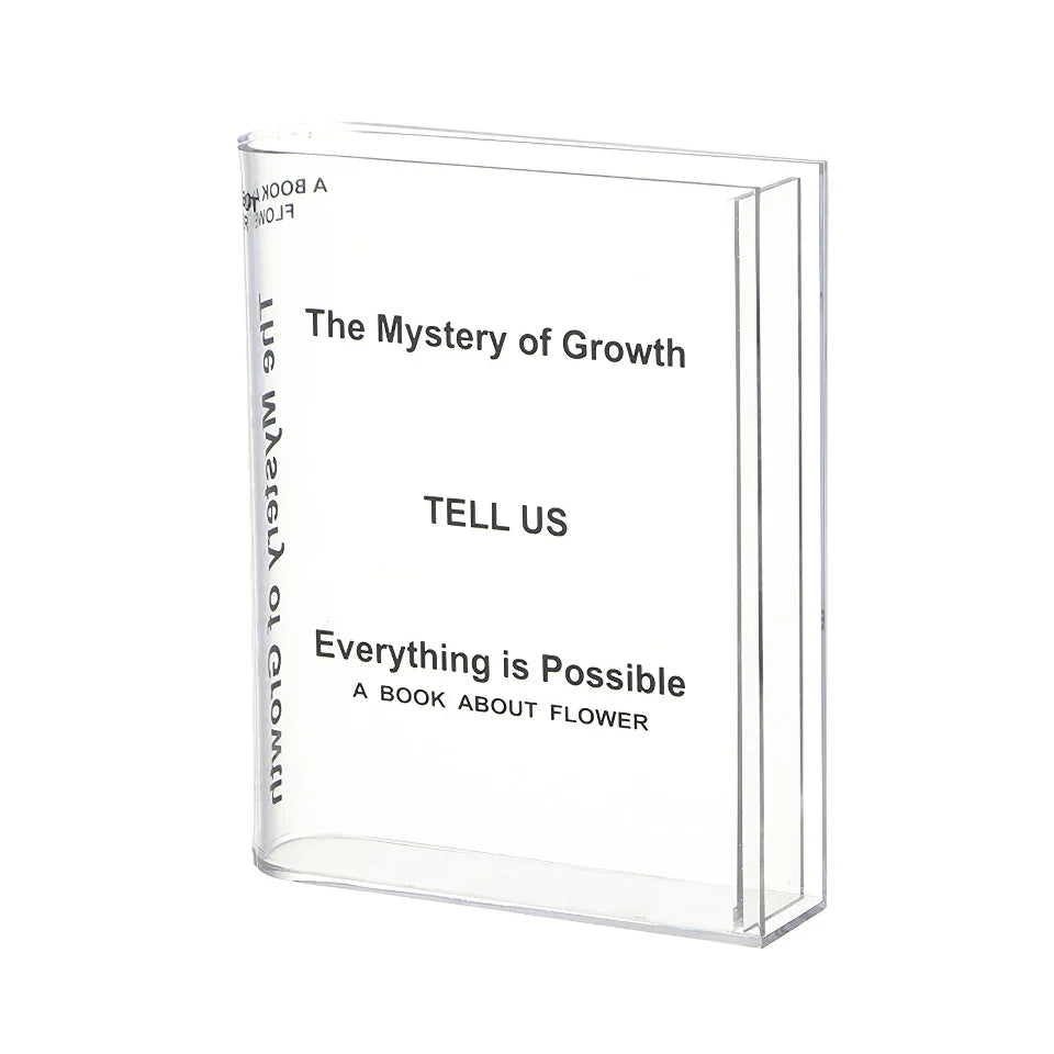 Norvo | Moderne Klar Akryl Bok Vase – Gjennomsiktig, Kreativ Blomster Vase
