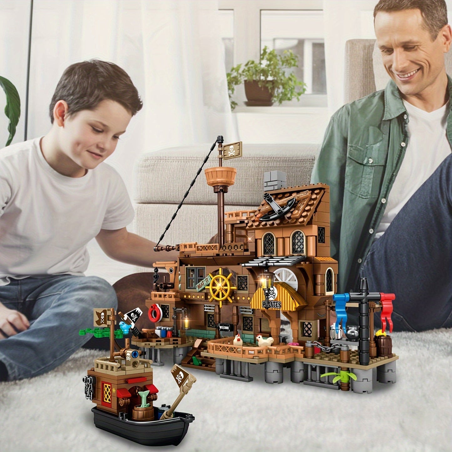 Norvo | PirateQuest Slott | Opplev episke eventyr - Pirate fort byggesett for barn