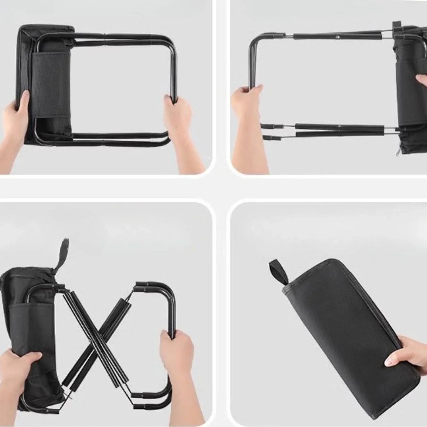 Norvo | Bærbar sammenleggbar campingstol med justerbare glidelåser og metallramme