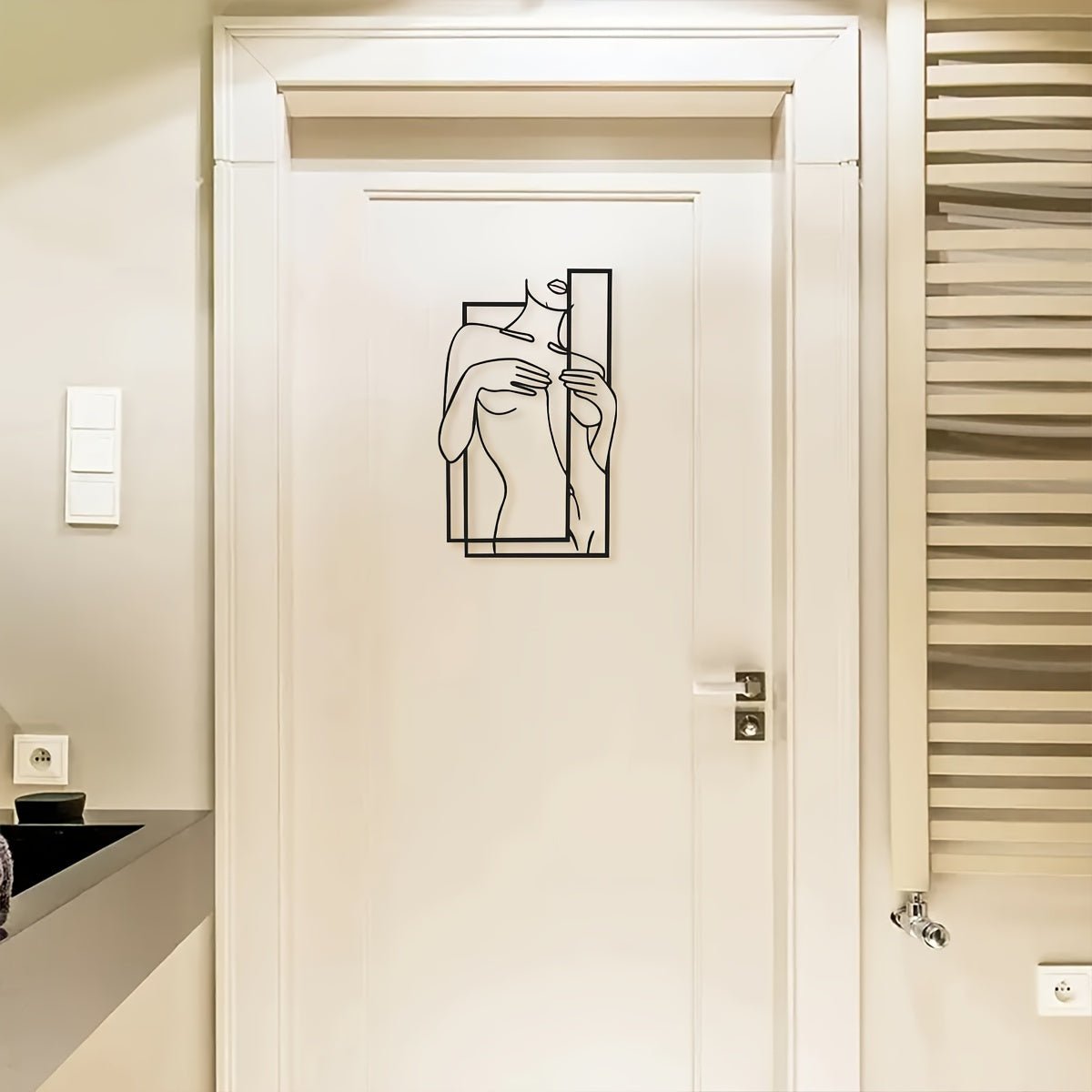 Norvo | LineaArt Metallveggdekorasjon - Moderne minimalistisk veggkunst for soverom