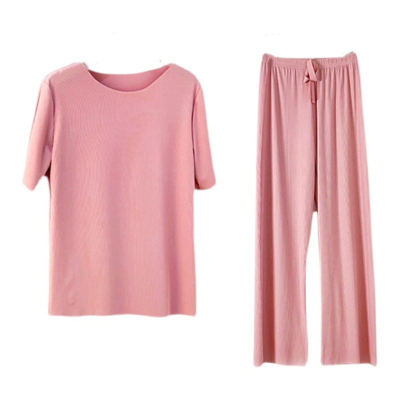 Norvo | Komfortabel Is Silke Korte Ermer T-Skjorte To Dels Sett