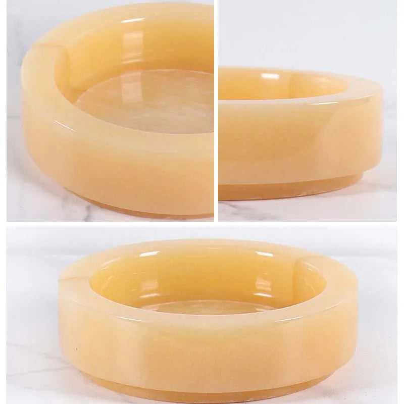 Norvo | Naturlig Marmorstein Mose Blomsterpotte - Luksuriøs Rund Skrivebord Planteboks