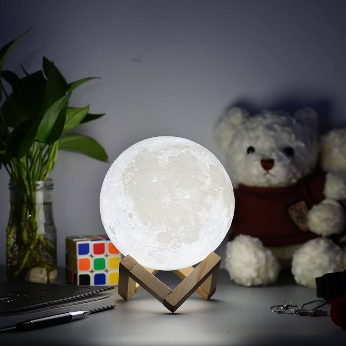 Norvo | Lunar Moon Light Lamp | Lunar Globe Light with Stand