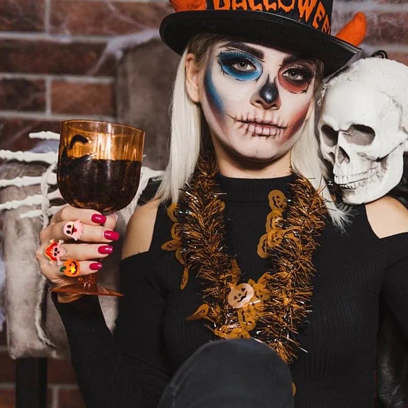 Norvo | LED Lyskilde Halloween Glødende Ring - Sett med 50stk