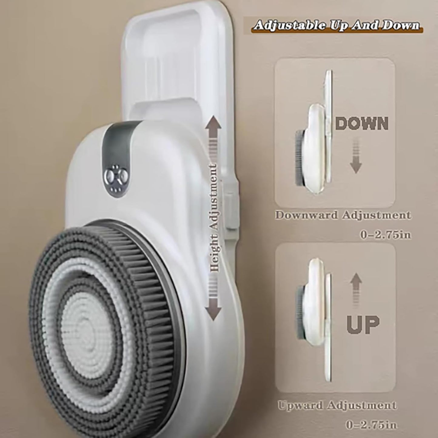 Norvo | ScrubMaster Dusj Skrubber | Veggmontert elektrisk skrubber for grundig rengjøring og bekvemmelighet