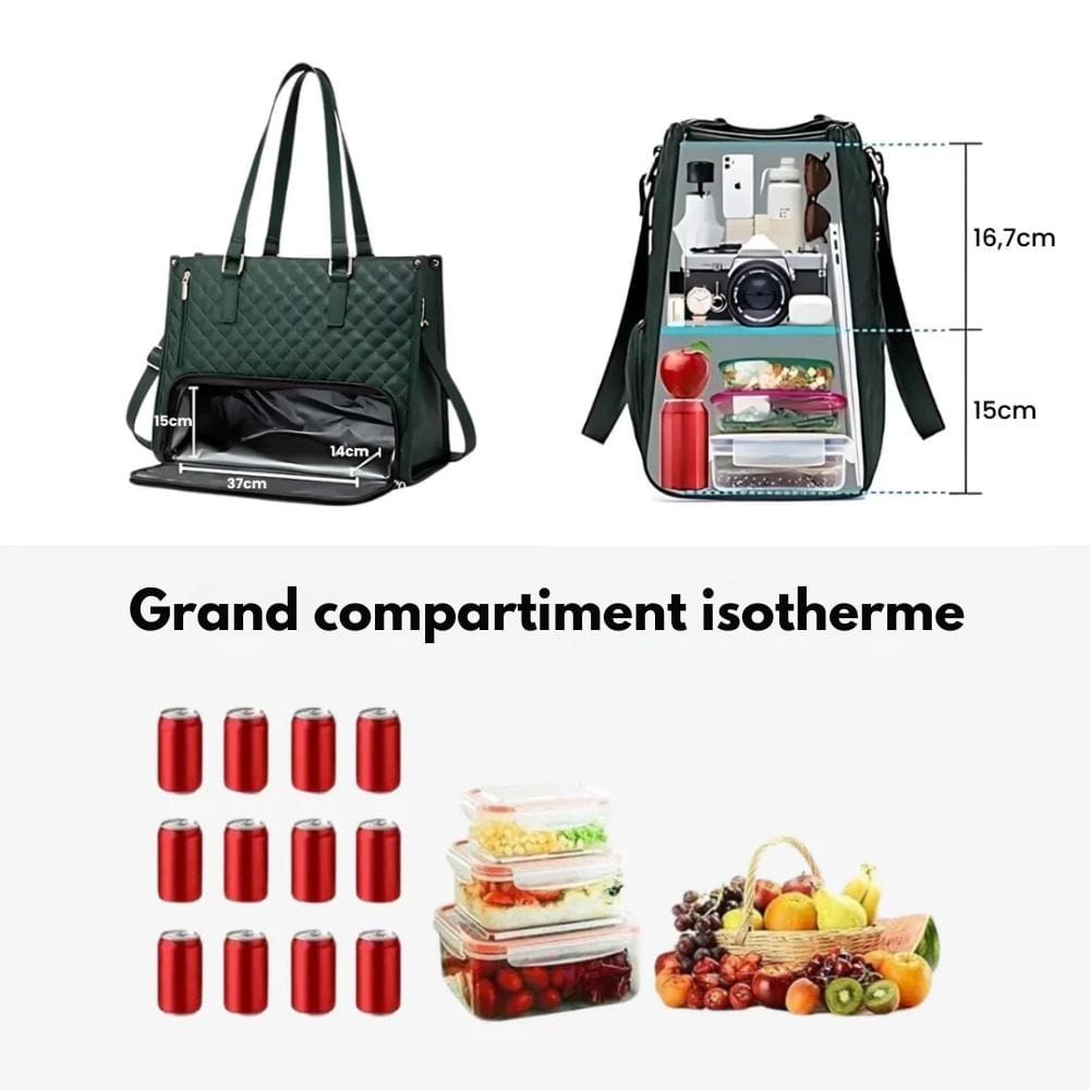 Norvo | Bagsball 2-i-1 – Stilfull Tote Bag med Isolert Lunsjrom