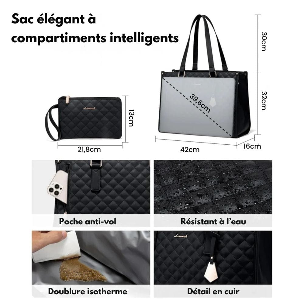 Norvo | Bagsball 2-i-1 – Stilfull Tote Bag med Isolert Lunsjrom