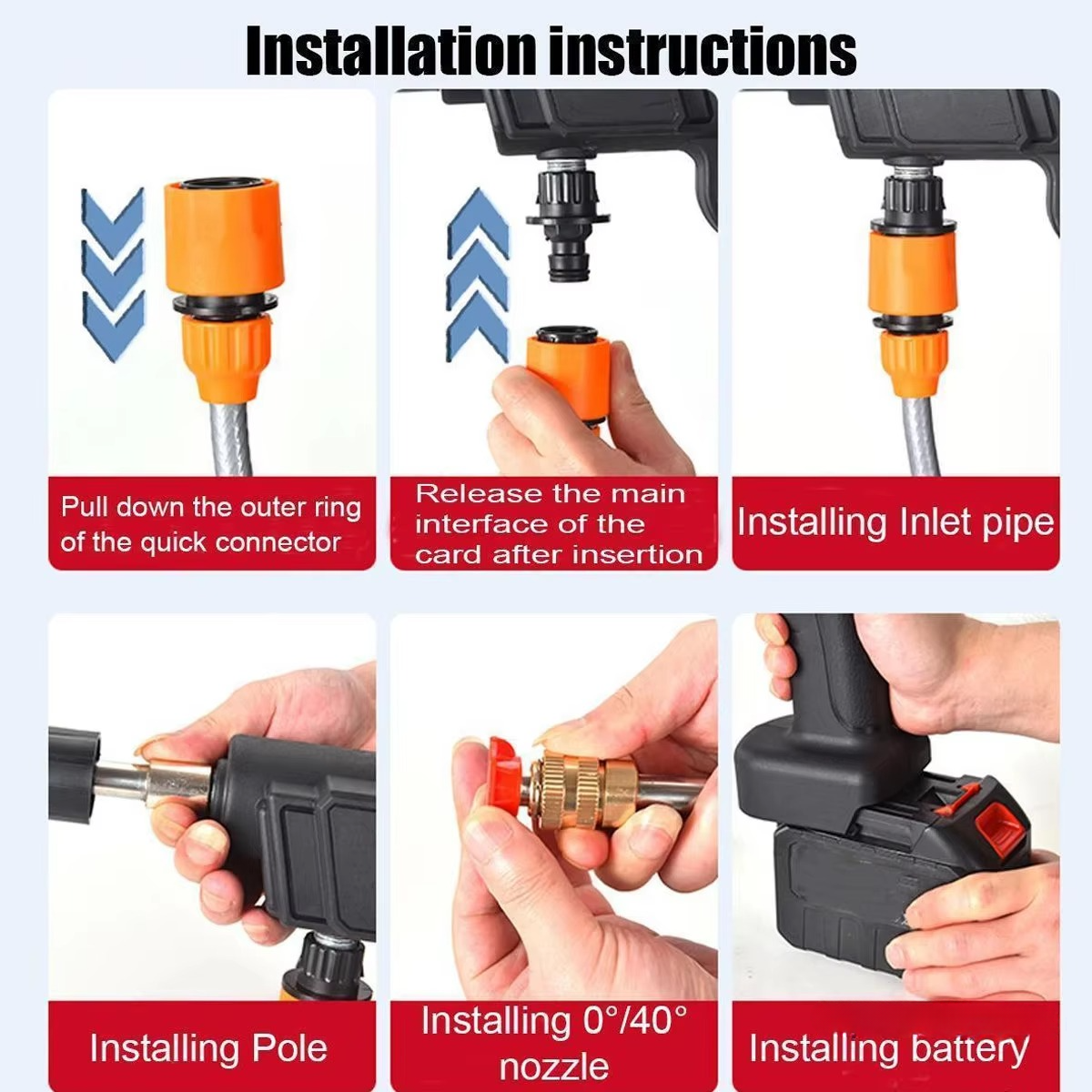 Norvo | Bærbar Trådløs Høytrykk Bilvasker med Oppladbart Litiumbatteri