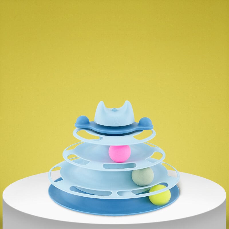 Norvo | Deilig interaktiv sirkelbane med bevegelige baller kattehøytaler for avslapning