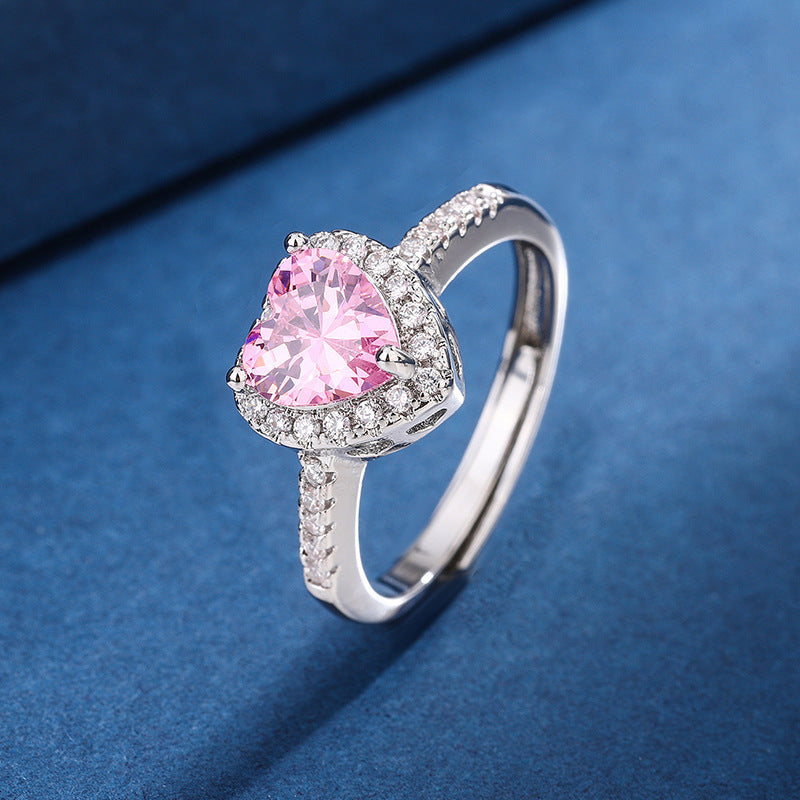 Norvo | Diamond Love Peach Heart Ring
