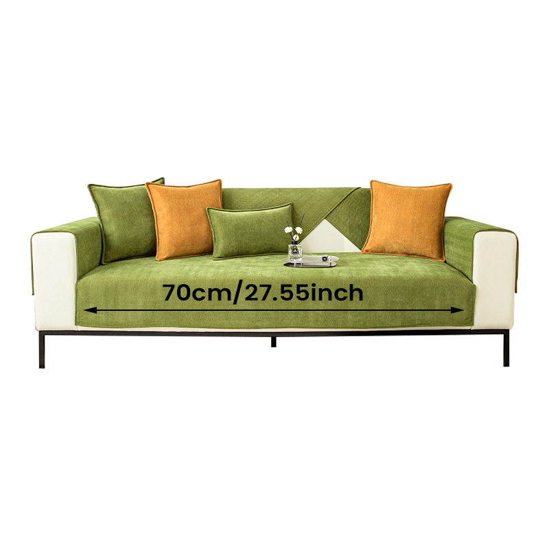 Norvo | Bølget Sjekk Chenille Stoff Møbelbeskytter Sofa trekk