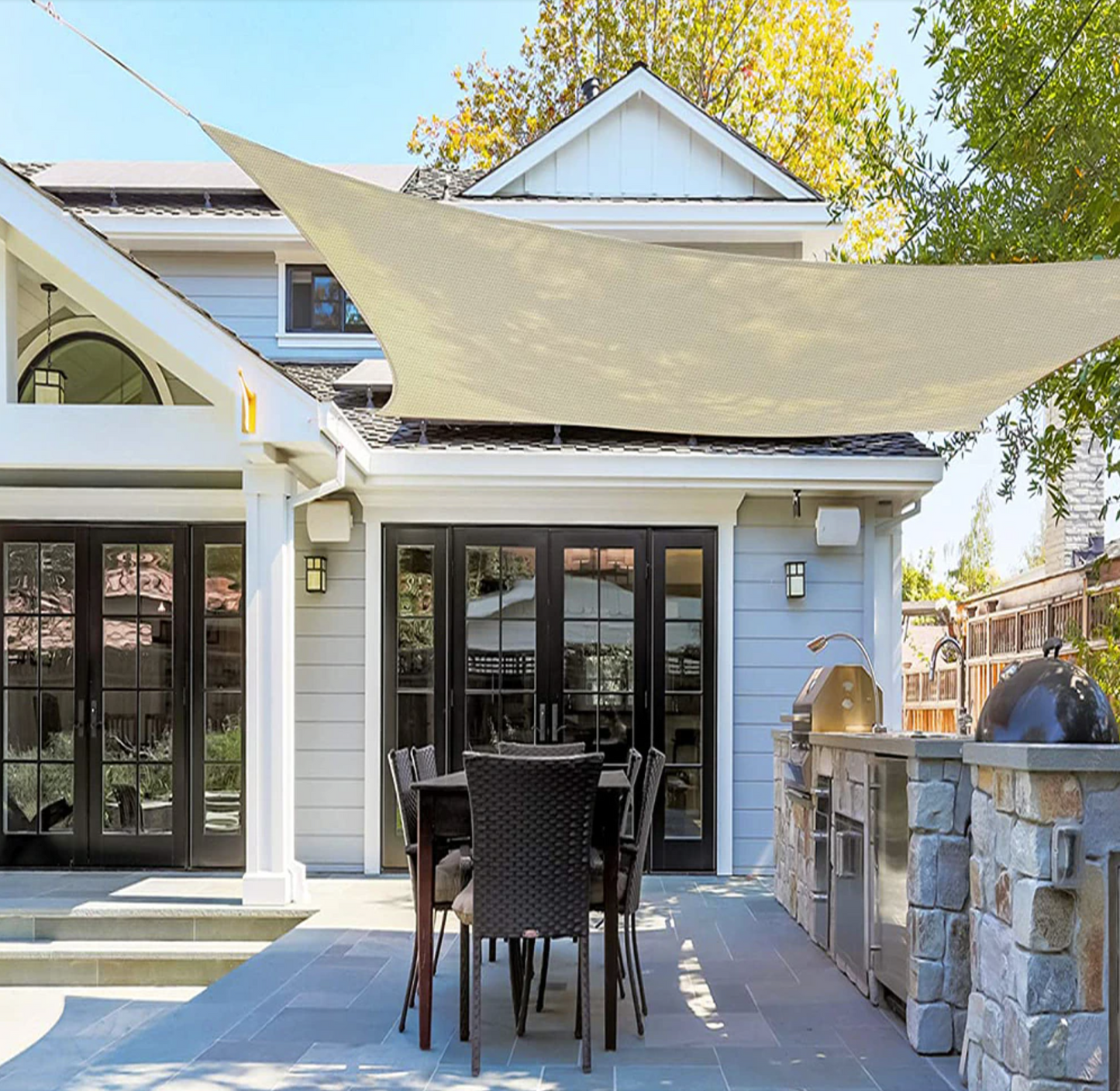 Norvo | Vanntett Solskjerm – UV-beskyttelse for Balkong, Hage eller Terrasse (Trekantet eller Firkantet)