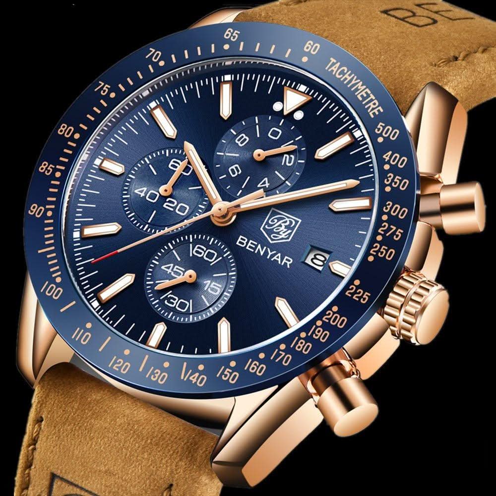 Norvo | Herres vannavstøtende kvartsur med lærrem