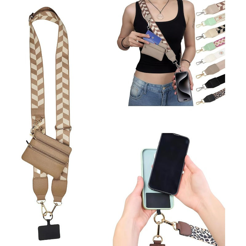 Norvo | Stilig Crossbody Telefon Lanyard med Avtakbar Mini Lommebok