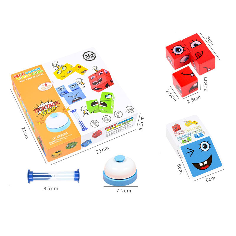 Norvo | Barne Tre Ansikts Endrende Magisk Kubus Byggekloss Sett