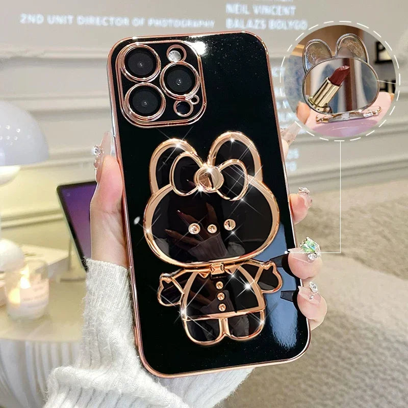 Norvo | 3D Kanin Koreansk Stil Speil iPhone Etui