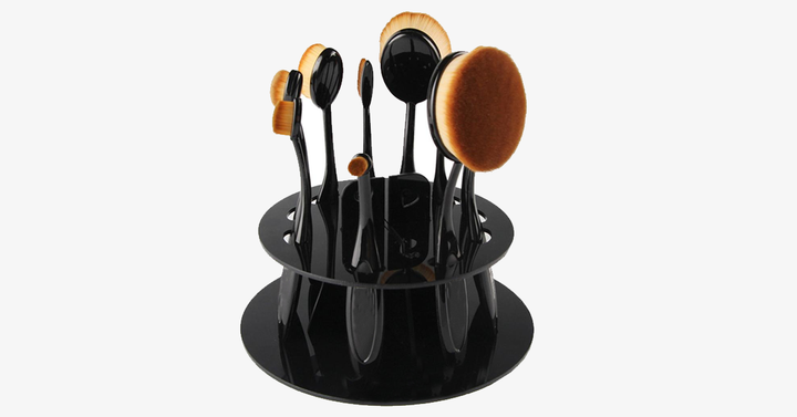 Norvo | Makeup Børsteholder for Sett med 10 Ovale Børster – Hjem for Dine Børster