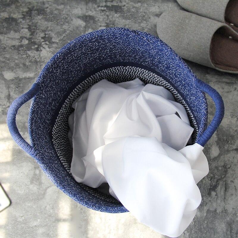 Norvo | CoastalNest Oppbevaringskurver med Håndtak | Blå Kystdekorative Kurver | Funksjonell & Stilig Organisering