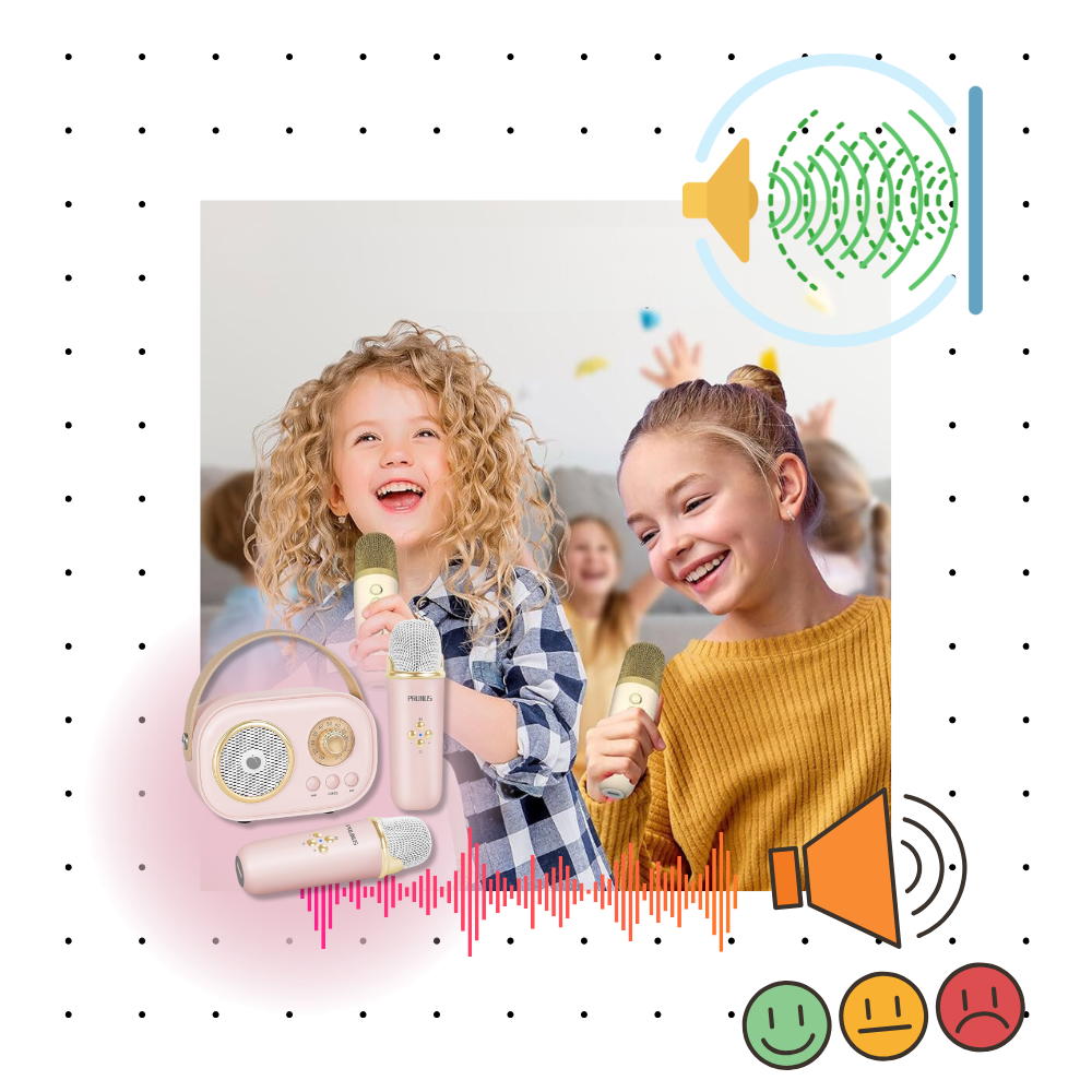 Bluetooth-Mini-Karaoke For Barn Med Dobbel Mikrofon