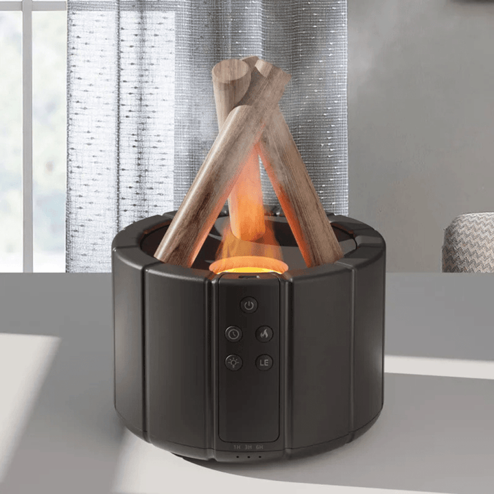 Norvo | AuroMist Ultralyd Flamme Luftfukter | Koselig bål lys luftfukter med aromaterapi funksjon