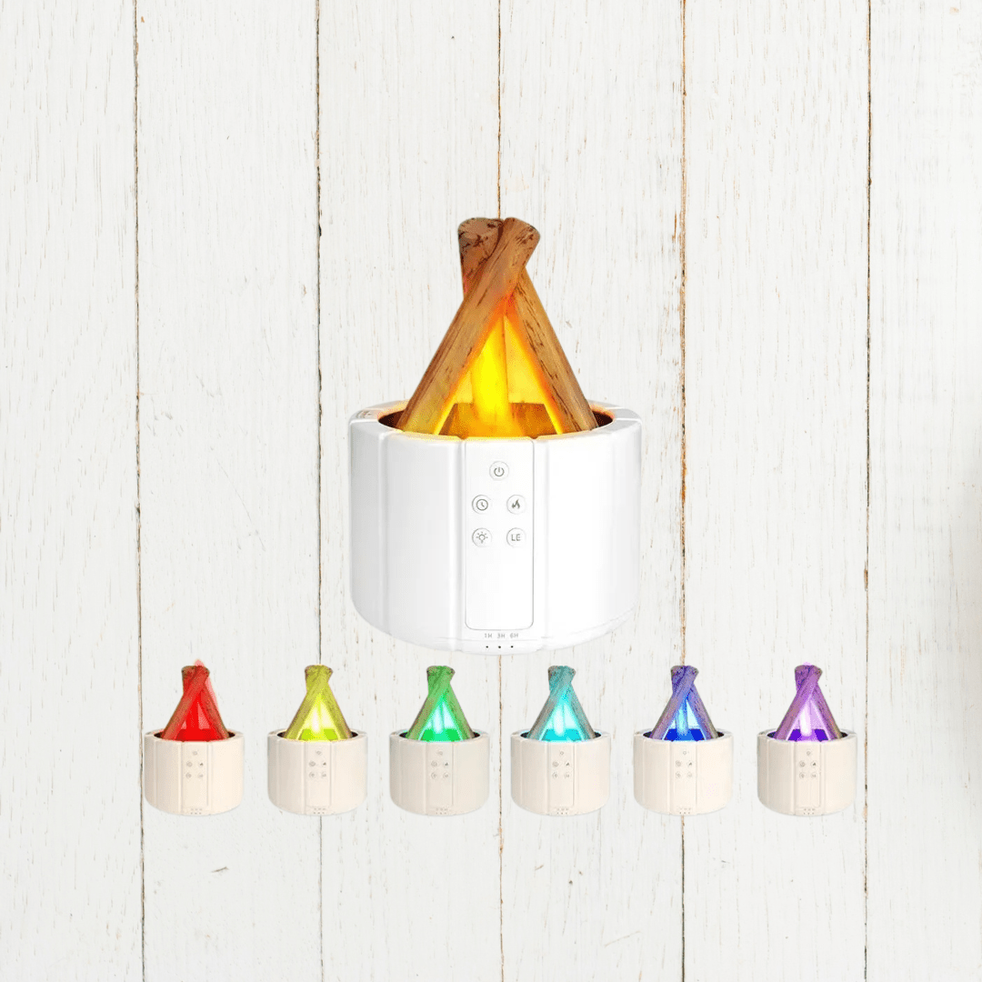 Norvo | AuroMist Ultralyd Flamme Luftfukter | Koselig bål lys luftfukter med aromaterapi funksjon