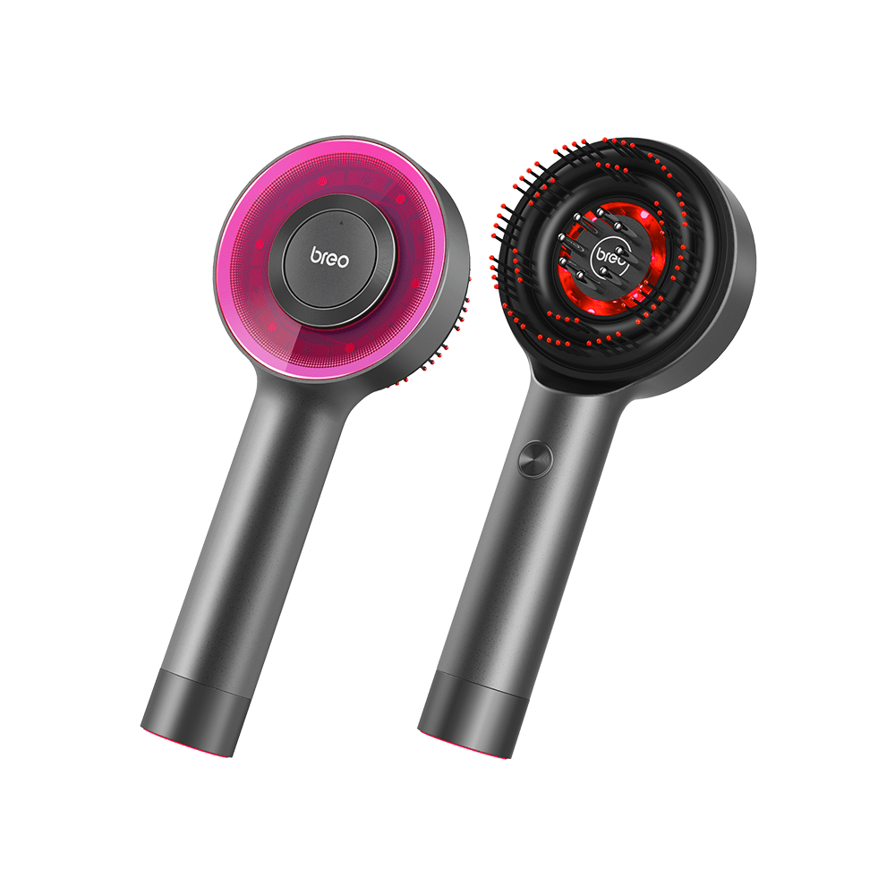 Norvo | Hodebunnsmassasjebørste med Rød Lysterapi | Fremmer Hårvekst & Lindrer Hodebunnspenninger for Sunnere Hår