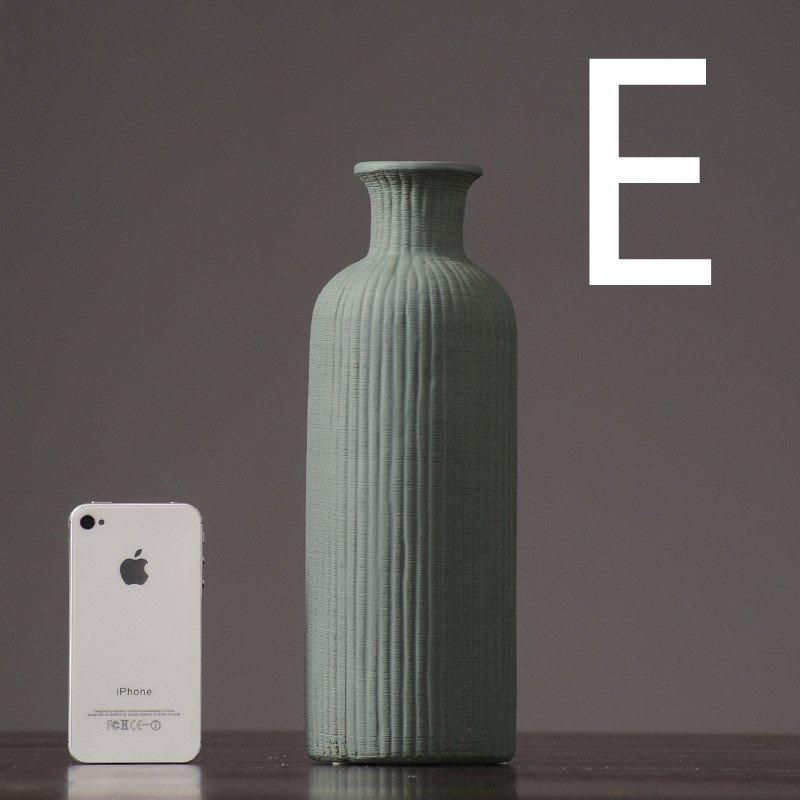 Norvo | Brun Beige Grå Keramikk Blomstervase Potte │ Hjemdekorasjonsartikkel