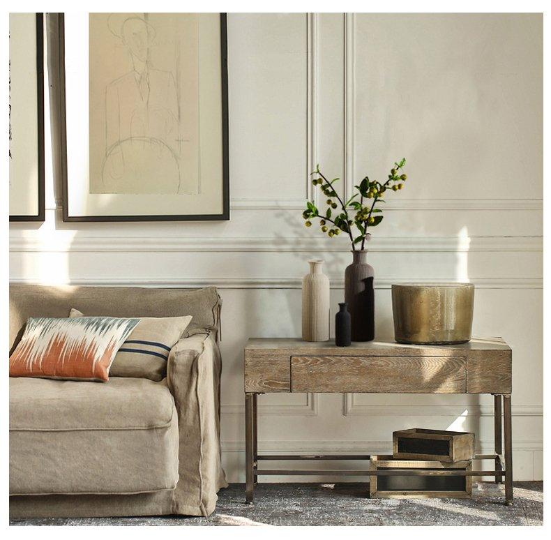 Norvo | Brun Beige Grå Keramikk Blomstervase Potte │ Hjemdekorasjonsartikkel