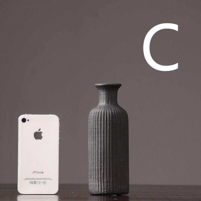 Norvo | Brun Beige Grå Keramikk Blomstervase Potte │ Hjemdekorasjonsartikkel