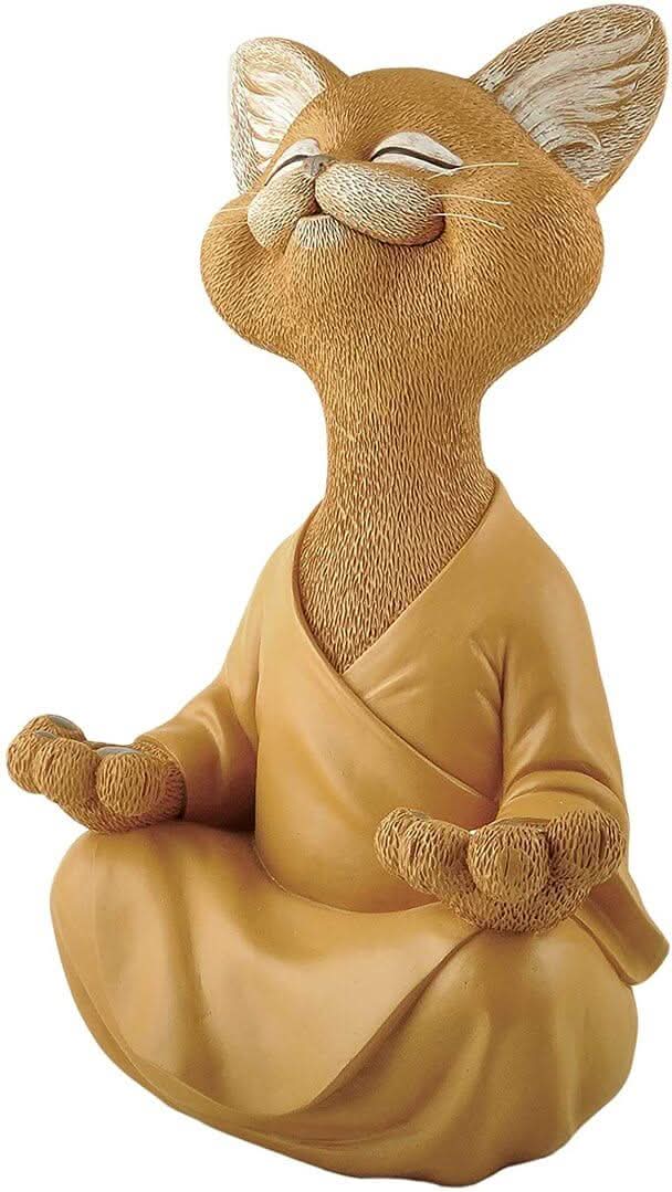 Norvo | Buddha Cat Figurine – Zen Garden Dekorasjon
