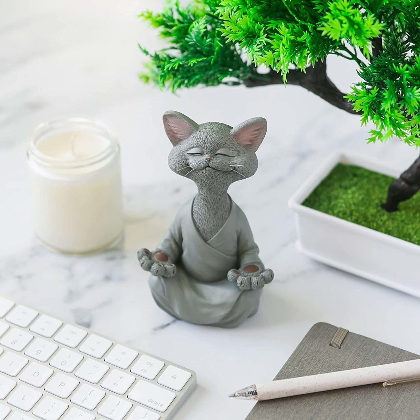 Norvo | Buddha Cat Figurine – Zen Garden Dekorasjon
