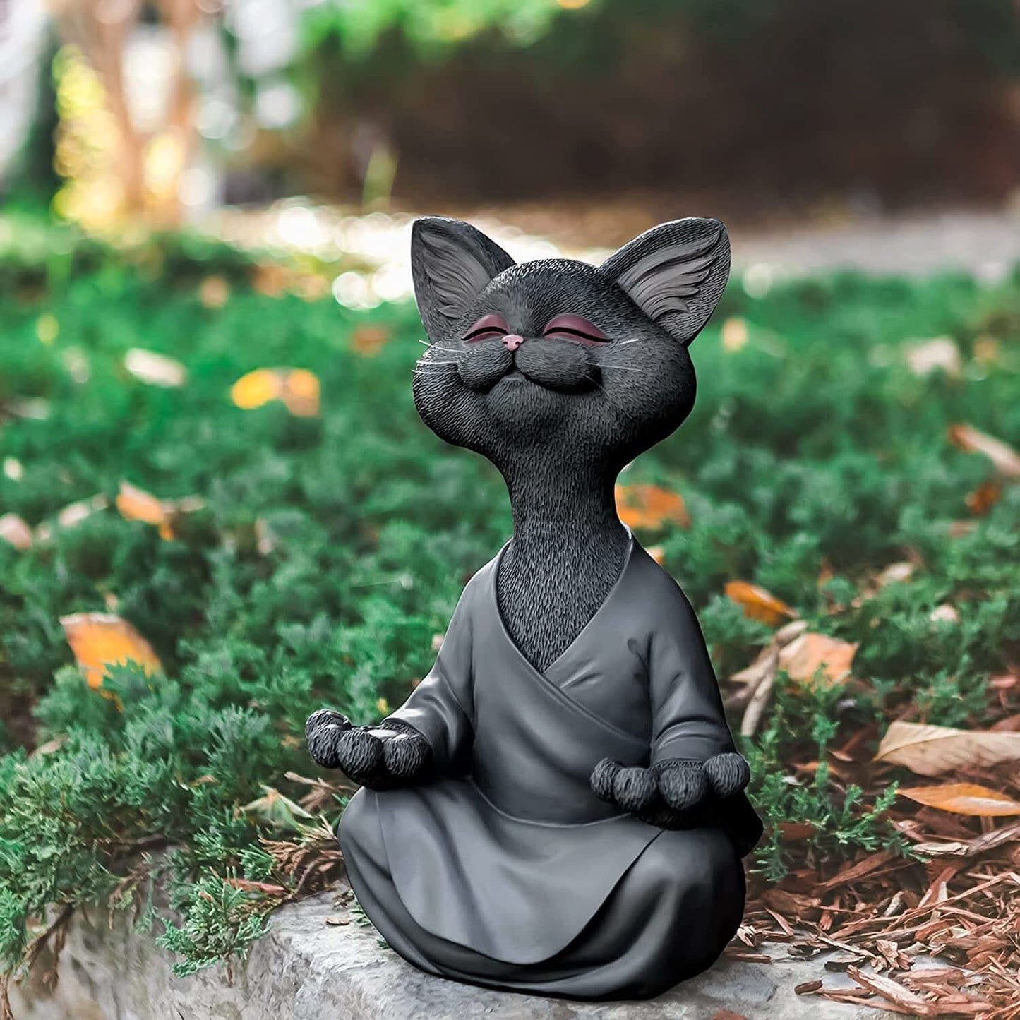 Norvo | Buddha Cat Figurine – Zen Garden Dekorasjon