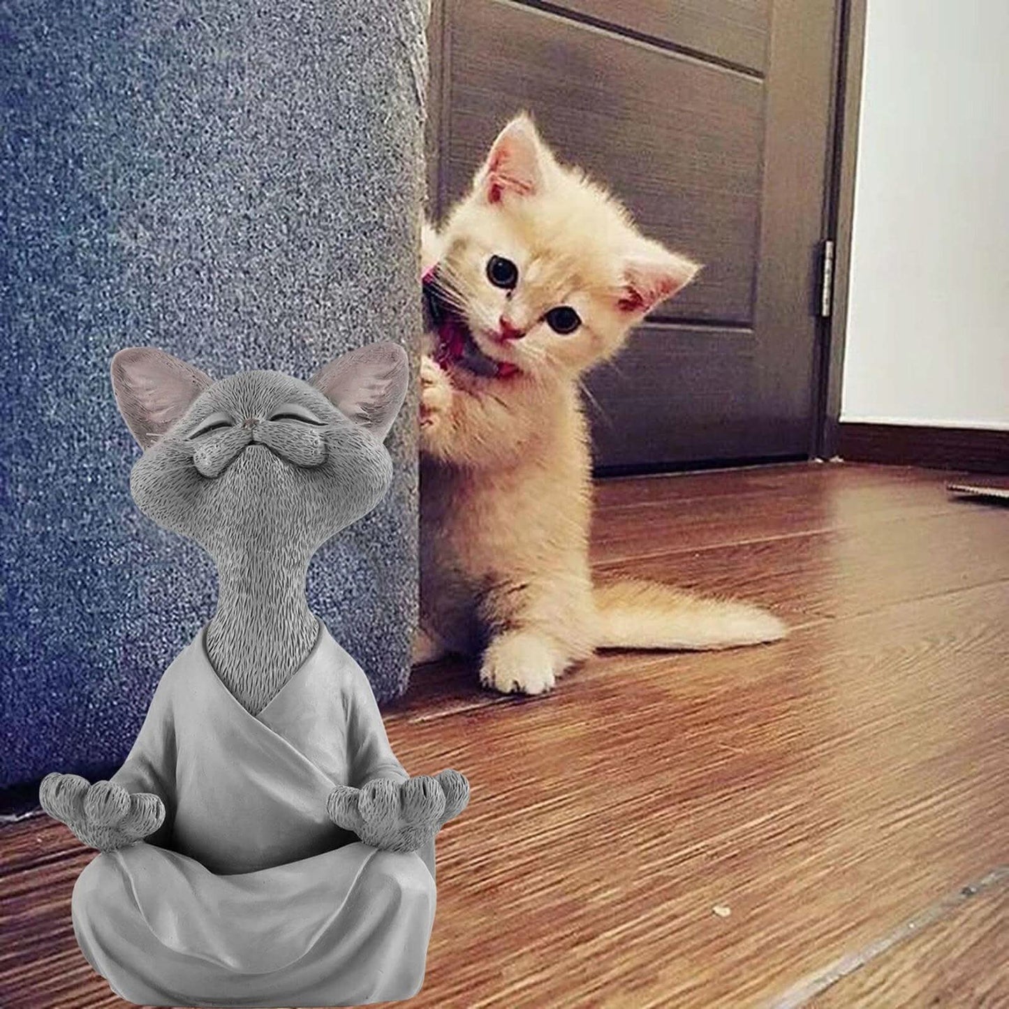 Norvo | Buddha Cat Figurine – Zen Garden Dekorasjon