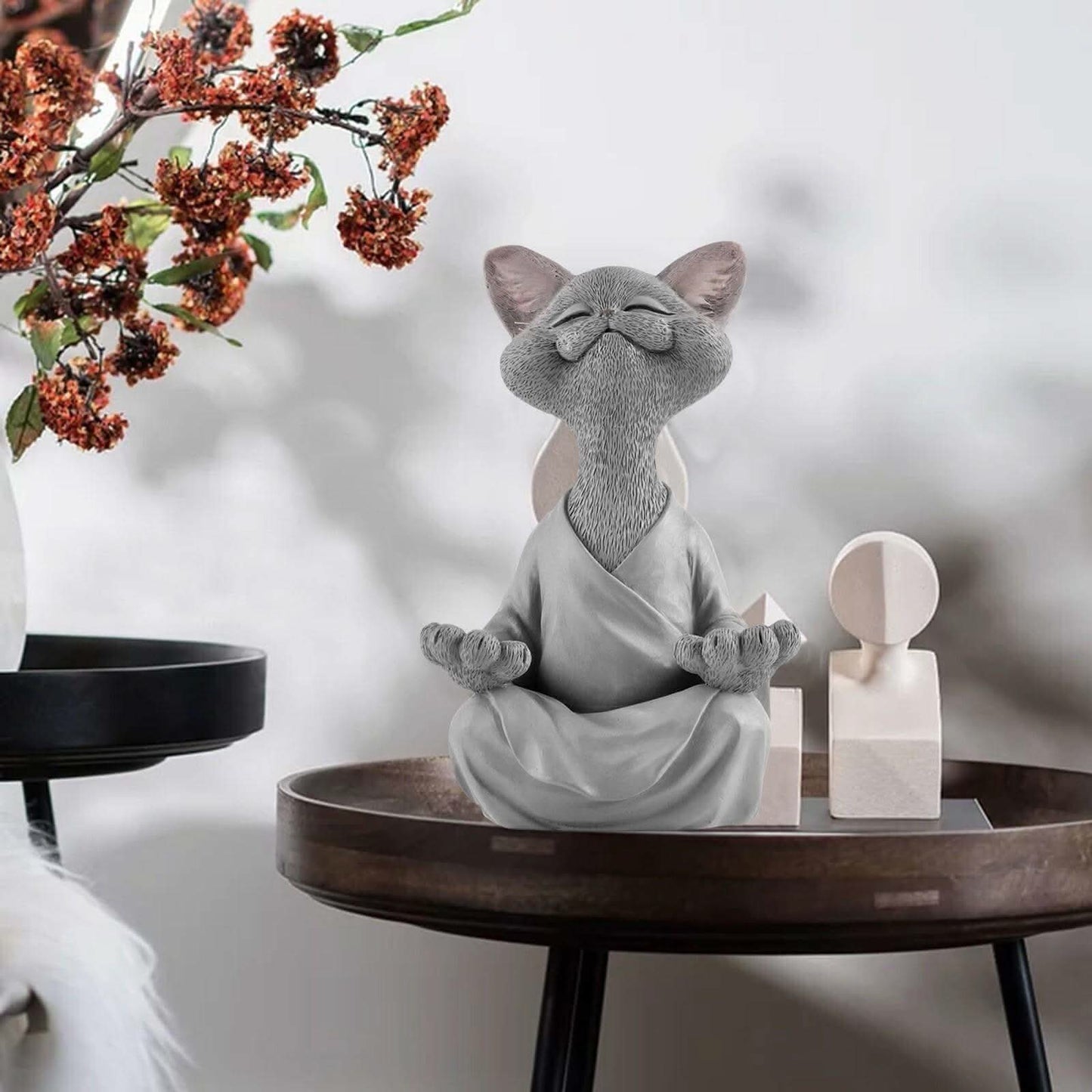 Norvo | Buddha Cat Figurine – Zen Garden Dekorasjon