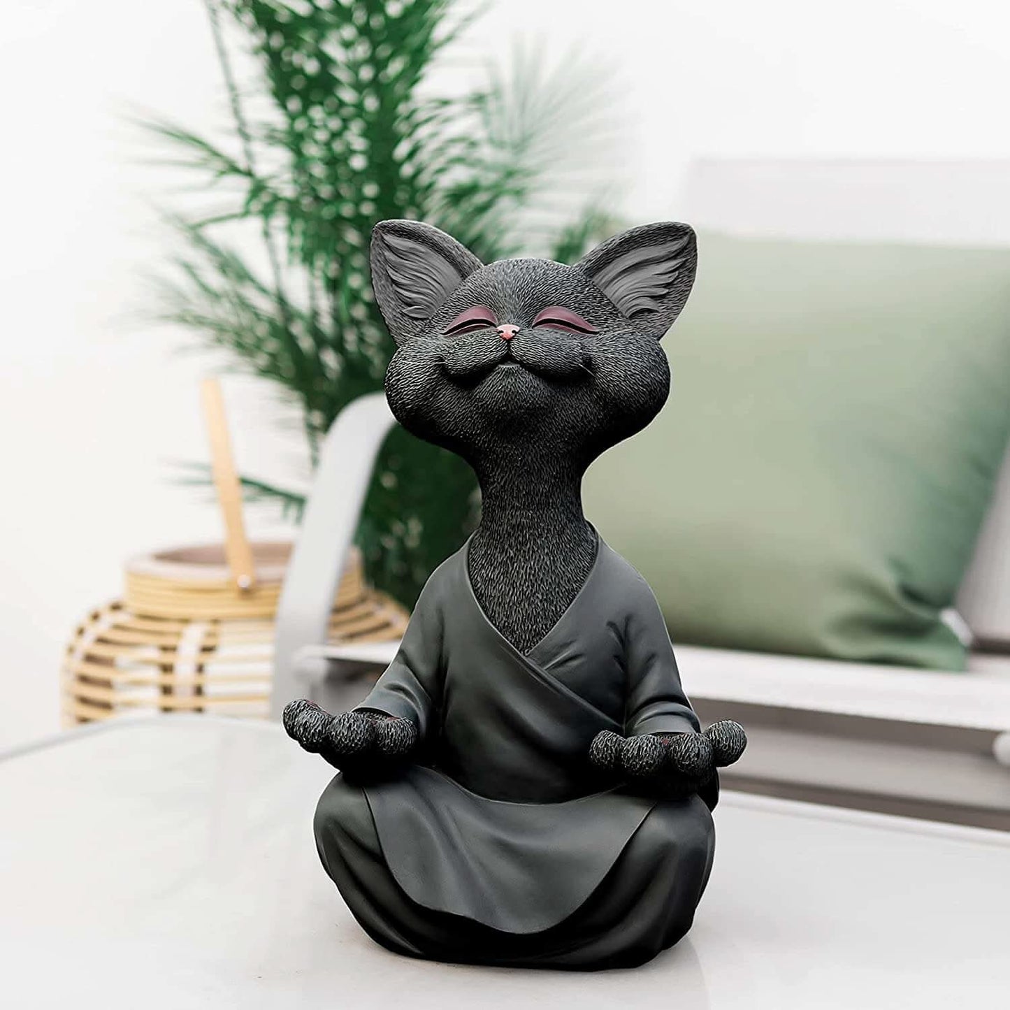 Norvo | Buddha Cat Figurine – Zen Garden Dekorasjon