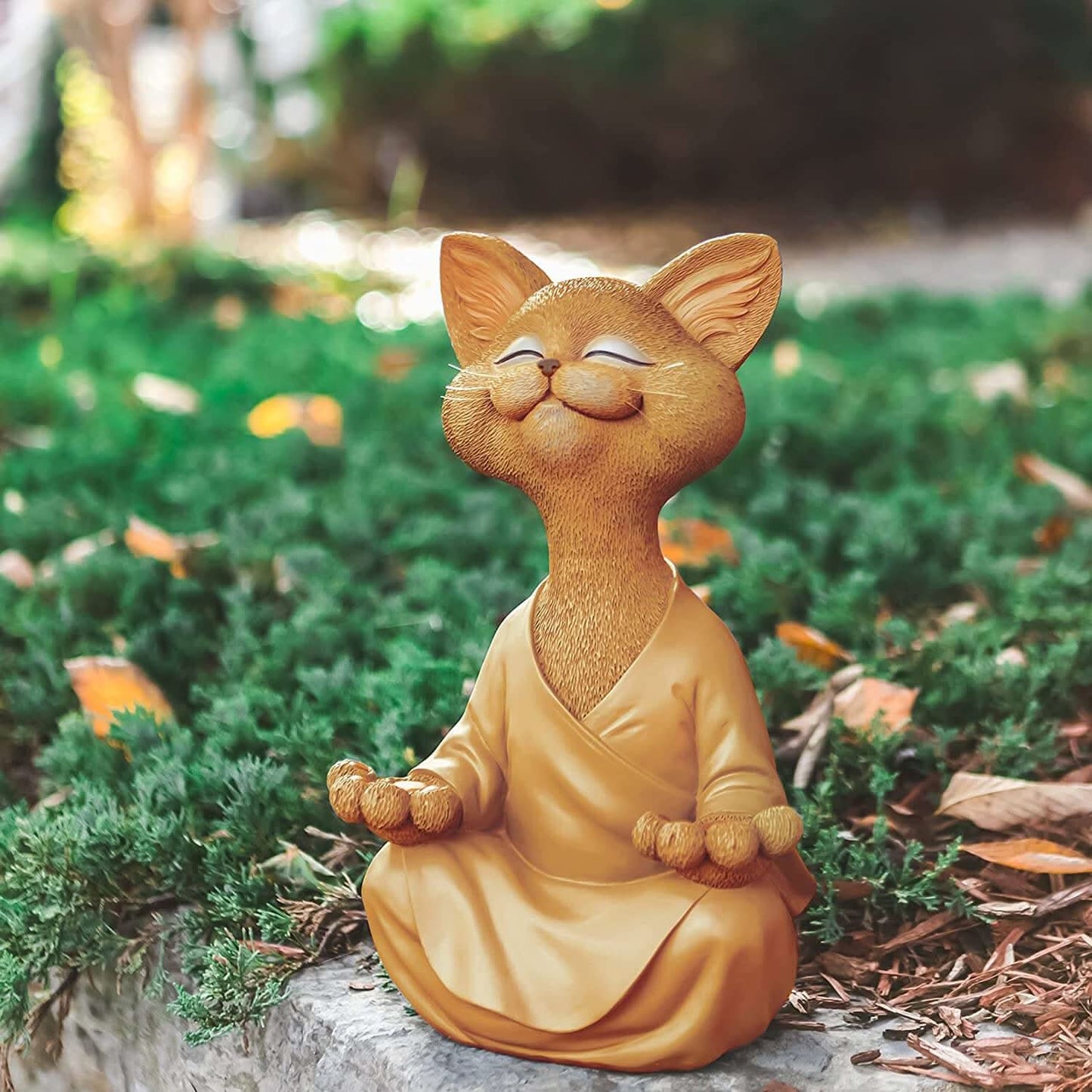 Norvo | Buddha Cat Figurine – Zen Garden Dekorasjon