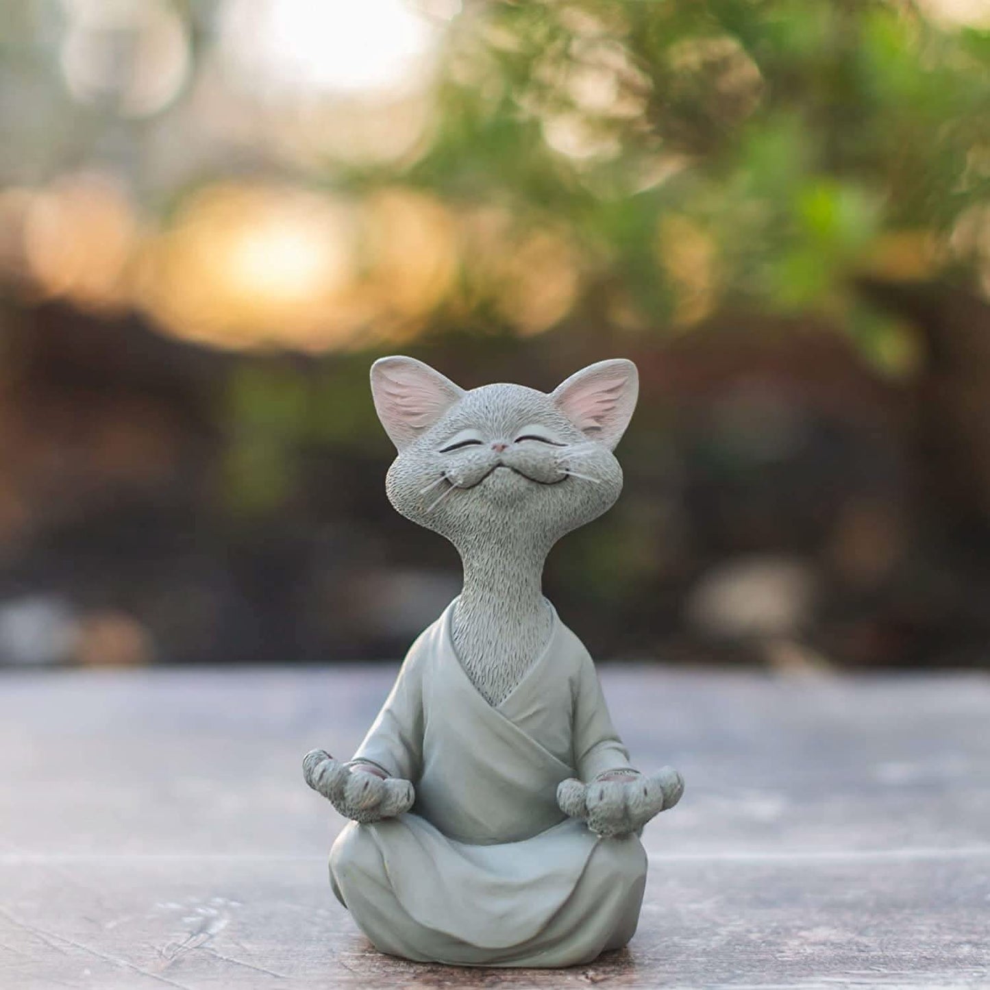 Norvo | Buddha Cat Figurine – Zen Garden Dekorasjon