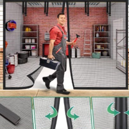 Norvo | AeroShield Bug-Free Garasje Skjerm | Magnetisk nett garasje dørsksjerm for frisk luftstrøm og insektbeskyttelse