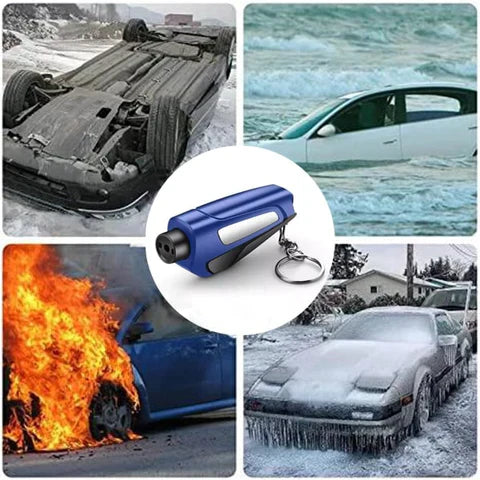 Norvo | Bil nødhammer med sikkerhetsbeltekniv – Kompakt sikkerhetshammer for redning og flukt