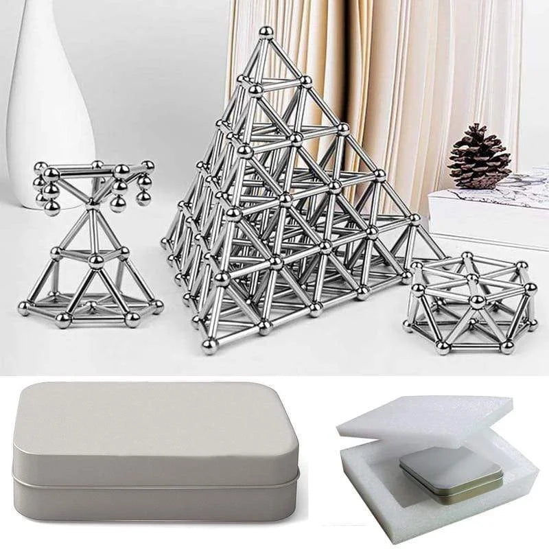 Norvo | Magnetisk bygge leketøyssett med stenger og baller