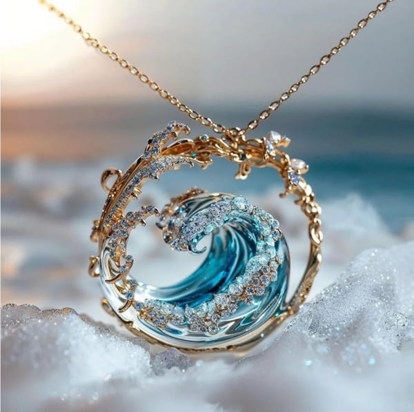 OceanSpirit Necklace - Elegant maritim halskjede i gull/sølv Norvo