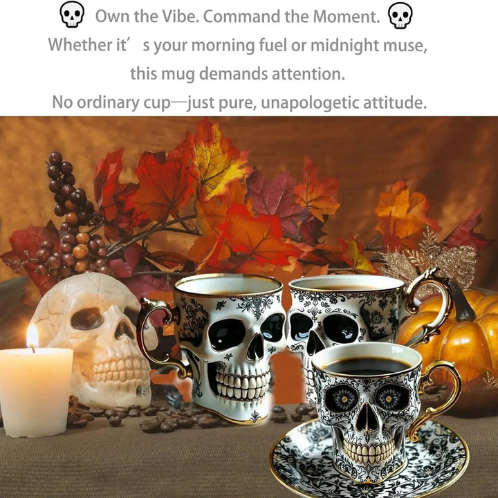 Norvo | Gotisk Hodeskalle Dekorativ Kopp Noctura – Kunstnerisk Håndmalt Hodeskalle Dekorasjon