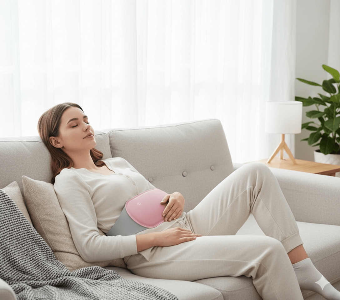 Norvo | CALMCORE – Elektrisk Abdominal Varmepute med Varme & Vibrasjon