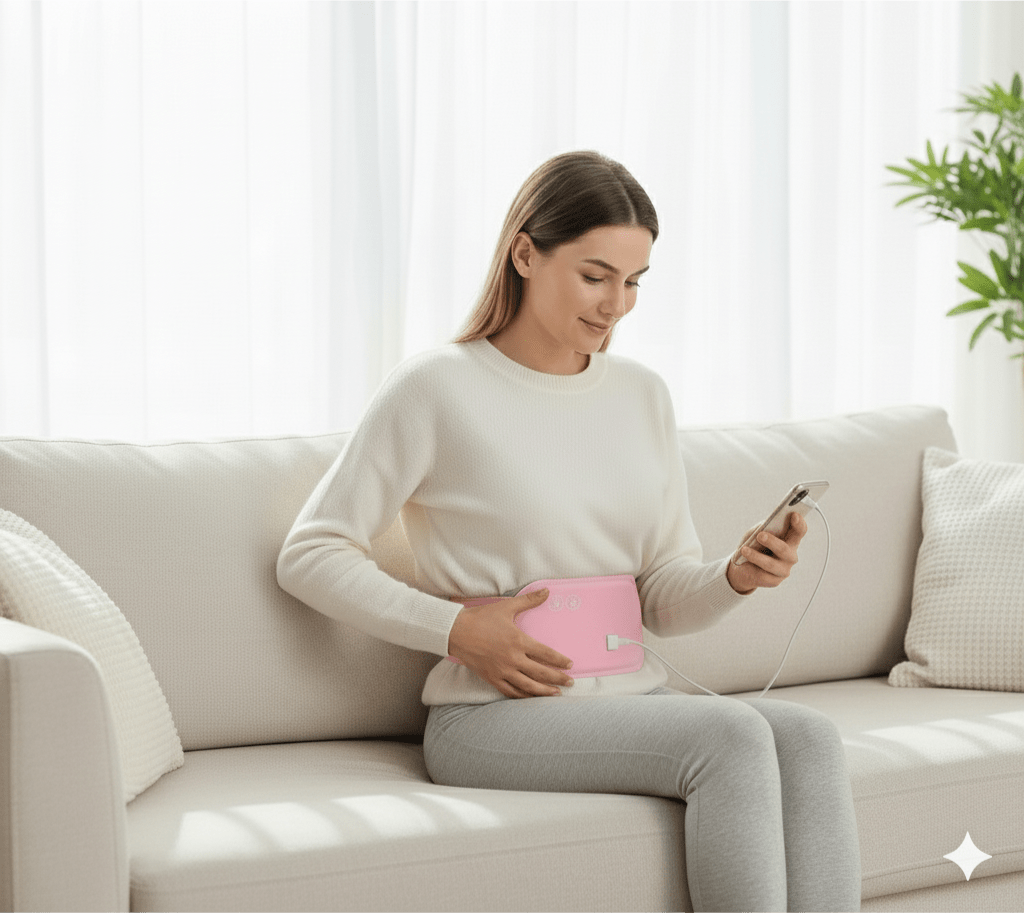 Norvo | CALMCORE – Elektrisk Abdominal Varmepute med Varme & Vibrasjon