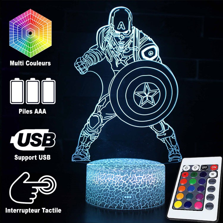 Norvo | 3D Lampe Marvel Captain America Kamp